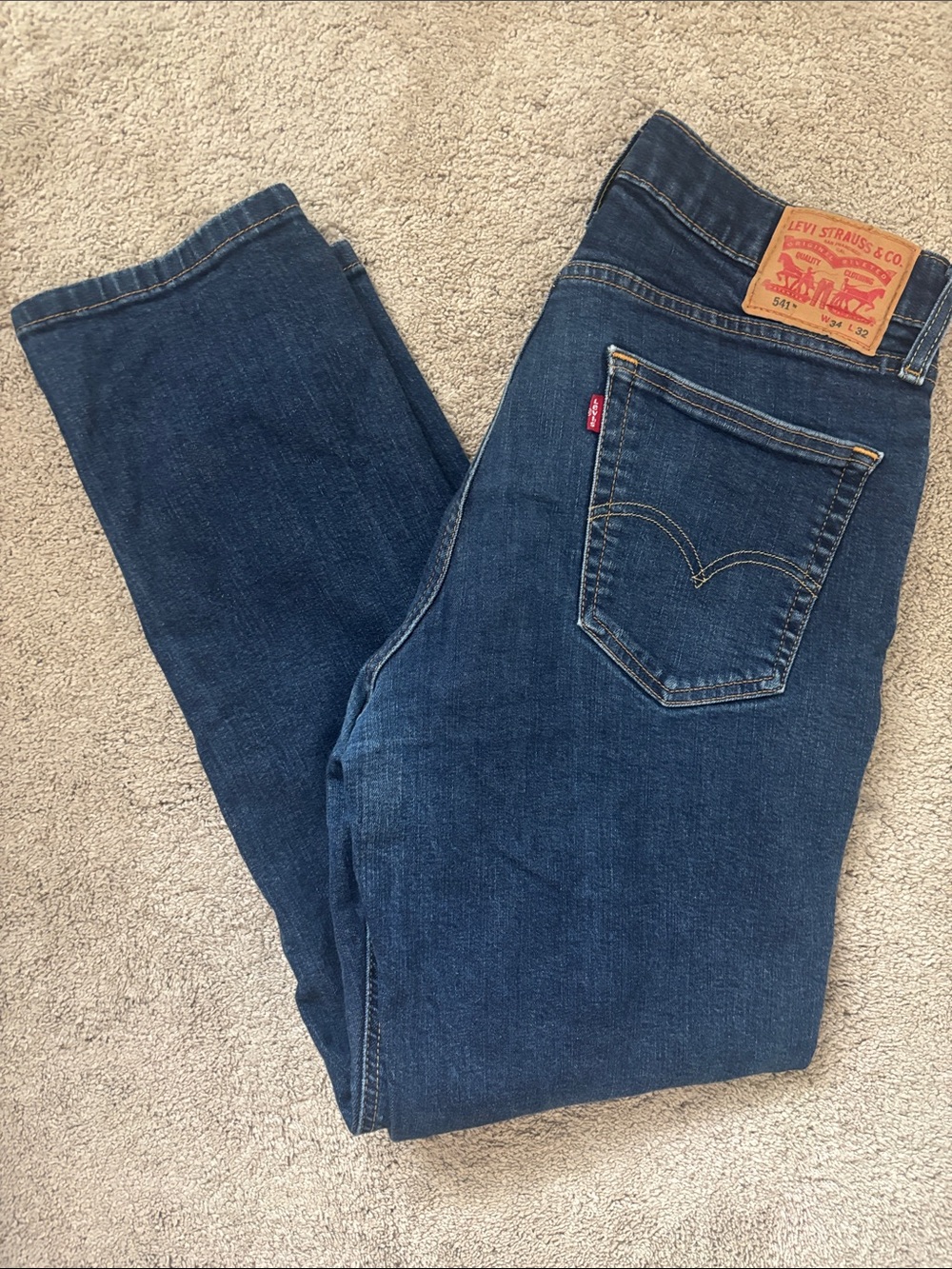 Levi's Men's Straight Jeans - Dark Blue Denim, 34 x 32